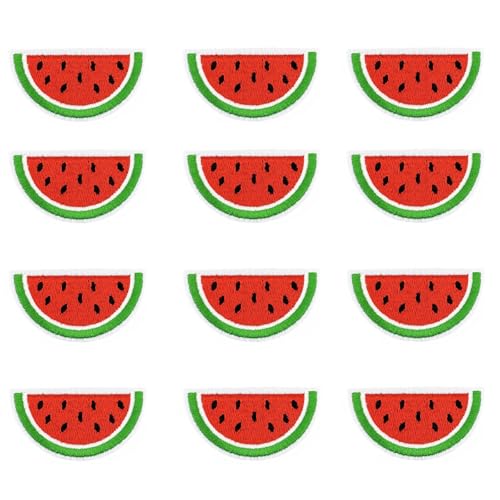 Nhgkju12er-Set bestickte Wassermelonen-Aufnäher – Süße Frucht-Motive zum Aufbügeln oder Aufnähen – Für Jacken, Hüte & Jeans – Dekorativ & Farbenfroh (ein) von Nhgkju
