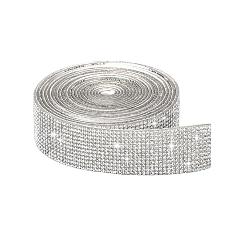 Nhgkju Glitzer Rolle Selbstklebende Strass Streifen, 3 Meter Glitzer Kristall Strass Diamant Band DIY Dekoration Aufkleber für DIY Auto Telefon Basteln, Silber, 1 Rolle glitzer klebefolie breit Nhgkju Glitzer Rolle Selbstklebende Strass Streifen, 3 Meter Glitzer Kristall Strass Diamant Band DIY Dekoration Aufkleber für DIY Auto Telefon Basteln, Silber, 1 Rolle glitzer klebefolie breit von Nhgkju