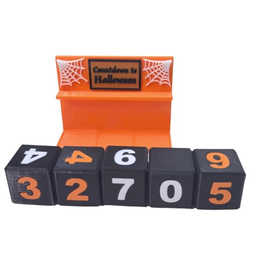 Nhujevkom Halloween Countdown Dekoration,Tischdeko Mittelstück Für Wohnbereich - Dekoratives Halloween Countdown Display Für Esstisch Nachttisch Kommode Fensterbank von Nhujevkom