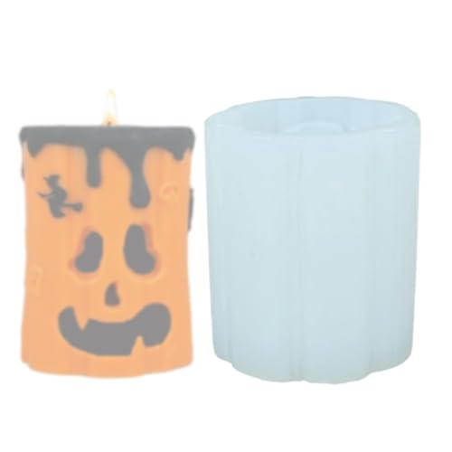 Nhujevkom Halloween Kerzenform,Geist Kürbis Kerzen Gießform - Wiederverwendbare nicht klebende Silikon Gießform für Handarbeit und Basteln in Studio Zuhause und Schule für Erwachsene Kinder von Nhujevkom