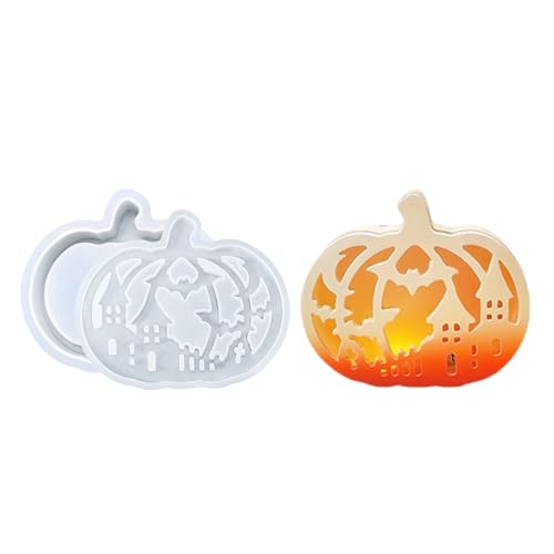 Nhujevkom Herbst Silikonformen | Teelichtformen für Kürbisse aus Resin und Silikon,Bastelbedarf für Epoxidharz Kerzenhalter Wohndeko Halloween Erntedank Tischdekoration von Nhujevkom