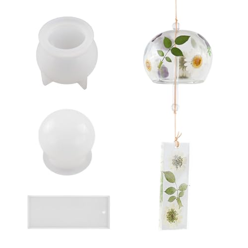 Nhujevkom Kristall-Epoxidharz-Form, Silikon-Windspielform | Epoxidharzformen Bastelbedarf,Windglocken-Dekorationen, Silikonharz-Formen-Set, langlebige Silikonformen für Harz, Geschenk für Kinder zum von Nhujevkom