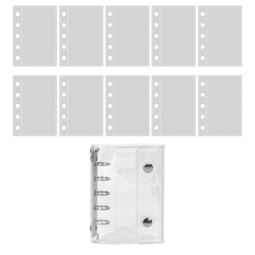 Nhujevkom Notizpapier mit PVC transparentem Umschlag und 5 Ringen, Loseblatt Notizbuch 10 Blatt, Bastelset Für Geburtstagsfeier Flugreise Straße Kunst Scrapbooking Nhujevkom Notizpapier mit PVC transparentem Umschlag und 5 Ringen, Loseblatt Notizbuch 10 Blatt, Bastelset Für Geburtstagsfeier Flugreise Straße Kunst Scrapbooking von Nhujevkom