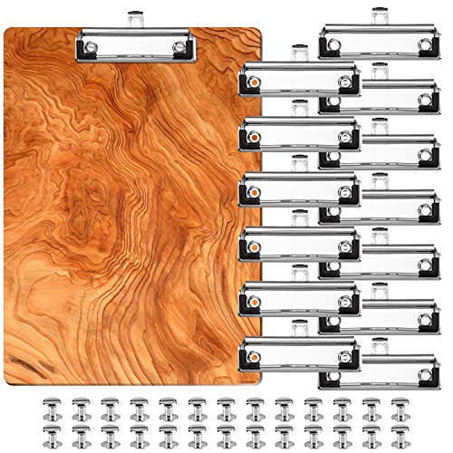 Clips für Klemmbrett, 13 Stück + 52 Nieten, DIY, 10 cm, montierbar, robuster Edelstahl, niedriges Profil, leicht, federbelastet, einziehbar, Gummifüße, Eckgriffe, Schule, Büro, Business Class von NiArt