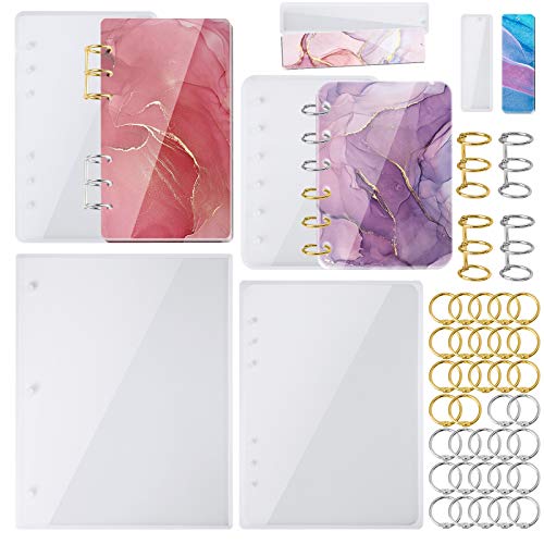 NiArt A4 große Notizbuch-Einband, Epoxidharz, Silikonformen, A4, A5, A6, A7, Lesezeichen, 40 Stück, lose Blätter, Ringe, Kit, handgefertigt, Achat, Kunsthandwerk, weich, glänzend NiArt A4 große Notizbuch-Einband, Epoxidharz, Silikonformen, A4, A5, A6, A7, Lesezeichen, 40 Stück, lose Blätter, Ringe, Kit, handgefertigt, Achat, Kunsthandwerk, weich, glänzend von NiArt