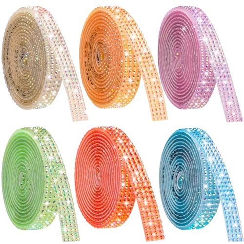 NiArt Self Adhesive Crystal Rhinestone Ribbon Set (6 Colors) von NiArt