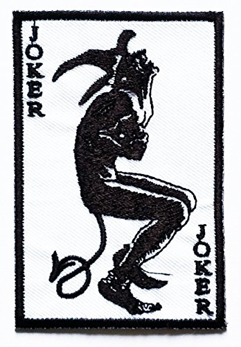 Nipitshop Patches White Joker Devil Demon Poker Cards Rockabilly Rocker Biker Skull Ghost Motorcycle Rider Novelty Patch für Kleidung Rucksäcke T-Shirt Jeans Rock Westen Schal Hut Nipitshop Patches White Joker Devil Demon Poker Cards Rockabilly Rocker Biker Skull Ghost Motorcycle Rider Novelty Patch für Kleidung Rucksäcke T-Shirt Jeans Rock Westen Schal Hut von NiPitShop Skull Patch