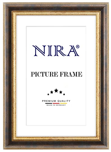 NiRa Massiv Holz Bilderrahmen 18 x 24 cm in Blau Gold | Farbe und Größe wählbar | Rahmen für Poster | Puzzle | Foto collage HD046 NiRa Massiv Holz Bilderrahmen 18 x 24 cm in Blau Gold | Farbe und Größe wählbar | Rahmen für Poster | Puzzle | Foto collage HD046 von NiRa