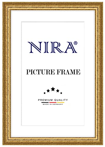 NiRa Massiv Holz Bilderrahmen 75 x 100 cm in Bordeaux Gold | Farbe und Größe wählbar | Rahmen für Poster | Puzzle | Foto collage HD059 von NiRa