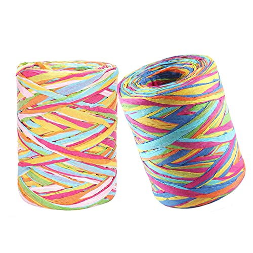 Niaciswe Bast Band Geschenkband Bunt 2 Rollen Bastband Raffia Paper Schnur Papierbänder Papier Bindfäden für Geschenkverpackung DIY Handwerk Niaciswe Bast Band Geschenkband Bunt 2 Rollen Bastband Raffia Paper Schnur Papierbänder Papier Bindfäden für Geschenkverpackung DIY Handwerk von Niaciswe
