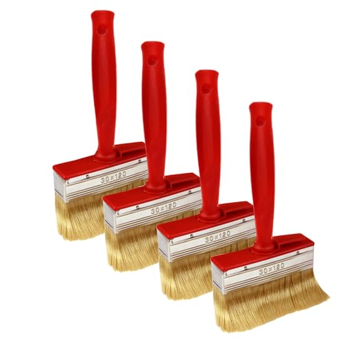 Niaciswe Borsten 4 Stück Flächenstreicher 120mmx30mm Wandpinsel Wand MöBel Lack Pinselset Große Pinsel Flachpinsel Set Breite Malerbürste Malerpinsel Lasurpinsel für Wand Möbel Zaun Holz Boden Malen Niaciswe Borsten 4 Stück Flächenstreicher 120mmx30mm Wandpinsel Wand MöBel Lack Pinselset Große Pinsel Flachpinsel Set Breite Malerbürste Malerpinsel Lasurpinsel für Wand Möbel Zaun Holz Boden Malen von Niaciswe