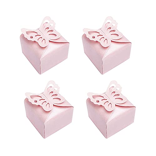 Niaciswe Geschenkboxen Hochzeit 60 Stück Rosa Geschenkbox Schmetterling Geschenkschachtel Gastgeschenk Taufe Taufe Deko Mädchen Geschenkbox Taufe Geschenkbox Klein Pralinenschachtel Geschenkkartons von Niaciswe