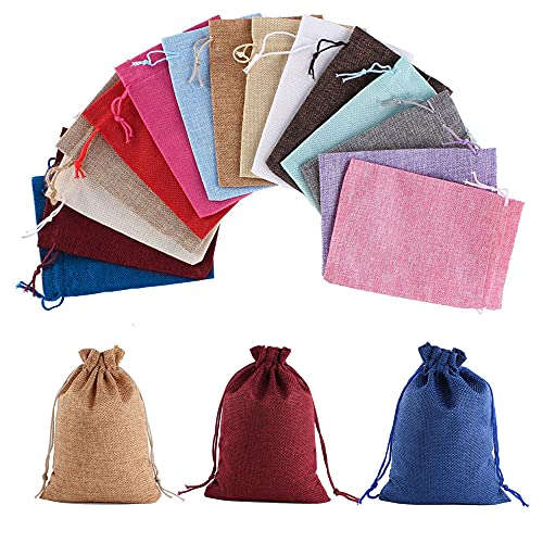 Niaciswe Jutesack Klein 45 Stücke Leinensäckchen Klein Lavendelsäckchen Leer Säckchen Jutebeutel Jute Säckchen Jute Sack mit Kordelzug für Verlobung Hochzeit Party und Weihnachten 15 Farben von Niaciswe