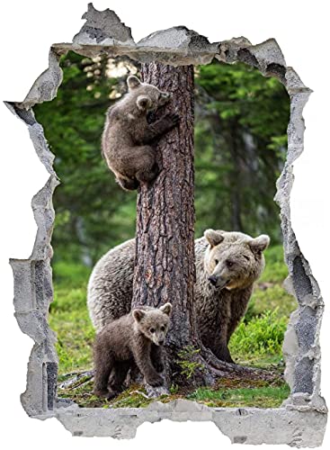 Wandtattoo Wandsticker Wandaufkleber 3D-Effekt Durchbruch Bären Familie Baum für Babyzimmer Kinderzimmer 53x80cm Wandtattoo Wandsticker Wandaufkleber 3D-Effekt Durchbruch Bären Familie Baum für Babyzimmer Kinderzimmer 53x80cm von Nian