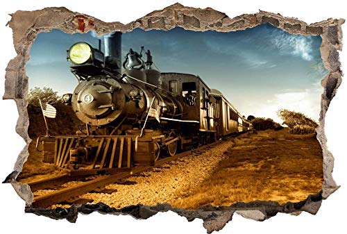 Wandtattoo Wandsticker Wandaufkleber 3D-Effekt Durchbruch Dampflok Eisenbahn für Babyzimmer Kinderzimmer 60x90cm Wandtattoo Wandsticker Wandaufkleber 3D-Effekt Durchbruch Dampflok Eisenbahn für Babyzimmer Kinderzimmer 60x90cm von Nian