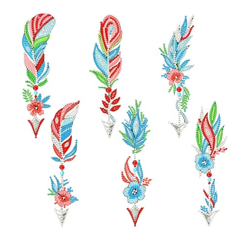 6 Stück Diamant painting Lesezeichen,Diamant-Malerei Lesezeichen Kits für Erwachsene,Diamond Painting Lesezeichen,bastelset,DIY Lesezeichen Bastelset (Pfeil und Bogen2) von Nianxi