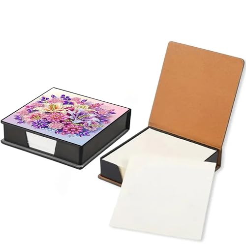 Diamond Painting Notizpapier Aufbewahrungsbox, Diamond Art Set Notizbox,Diamond Painting Notizblock für den Schreibtisch. (Blume) von Nianxi
