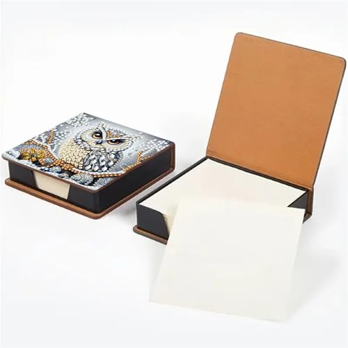 Diamond Painting Notizpapier Aufbewahrungsbox, Diamond Art Set Notizbox,Diamond Painting Notizblock für den Schreibtisch. (Eule) von Nianxi