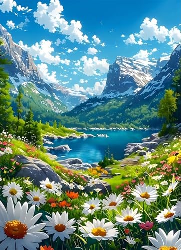 Nianxi Malen nach Zahlen für Erwachsene, Malen nach Zahlen, Leinwand, einfaches fröhliches Malen für Anfänger, Geschenke, Wanddekoration (Landschaft) von Nianxi