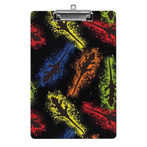Klemmbretter für Kinder, Chamäleon-Grunge-Design, Druck, Acryl-Klemmbrett, leichtes Klemmbrett, A4-Größe, hält 21,6 x 32,5 cm, für Lehrer, Studenten, Frauen, Männer, Mädchen, Jungen Klemmbretter für Kinder, Chamäleon-Grunge-Design, Druck, Acryl-Klemmbrett, leichtes Klemmbrett, A4-Größe, hält 21,6 x 32,5 cm, für Lehrer, Studenten, Frauen, Männer, Mädchen, Jungen von Niapessel