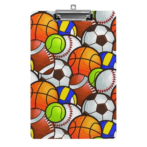 Klemmbretter für Kinder, Sportball-Druck, Acryl-Klemmbrett, leichtes Klemmbrett, A4-Größe, hält 21,6 x 32,5 cm, für Lehrer, Studenten, Frauen, Männer, Mädchen, Jungen Klemmbretter für Kinder, Sportball-Druck, Acryl-Klemmbrett, leichtes Klemmbrett, A4-Größe, hält 21,6 x 32,5 cm, für Lehrer, Studenten, Frauen, Männer, Mädchen, Jungen von Niapessel