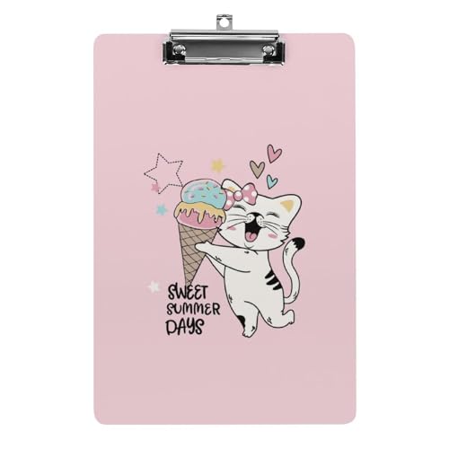 Klemmbretter für Kinder, niedliche Katze liebt Eiscreme-Druck, Acryl-Klemmbrett, leichtes Klemmbrett, A4-Größe, hält 21,6 x 32,5 cm, für Lehrer, Studenten, Frauen, Männer, Mädchen, Jungen Klemmbretter für Kinder, niedliche Katze liebt Eiscreme-Druck, Acryl-Klemmbrett, leichtes Klemmbrett, A4-Größe, hält 21,6 x 32,5 cm, für Lehrer, Studenten, Frauen, Männer, Mädchen, Jungen von Niapessel
