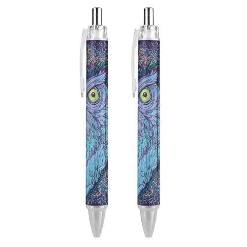 Niapessel Schwarze Kugelschreiber, Kugelschreiber, glattes Schreiben, Gelschreiber, einziehbar, 0,5 feine Spitze, für Schule, Büro, Trippy-Eule, psychedelisches Mandala-Muster, 2 Stück Niapessel Schwarze Kugelschreiber, Kugelschreiber, glattes Schreiben, Gelschreiber, einziehbar, 0,5 feine Spitze, für Schule, Büro, Trippy-Eule, psychedelisches Mandala-Muster, 2 Stück von Niapessel