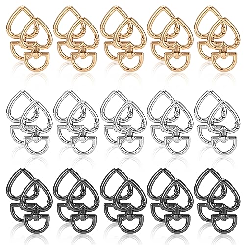 Schlüsselanhänger Herz Karabiner Haken Hummer, 30PCS Schlüsselringe D-Ring Clip Federhaken Metall Schlüsselbund für Schmuck Handtaschen DIY Kunsthandwerk Schmuckherstellung Schlüsselanhänger Herz Karabiner Haken Hummer, 30PCS Schlüsselringe D-Ring Clip Federhaken Metall Schlüsselbund für Schmuck Handtaschen DIY Kunsthandwerk Schmuckherstellung von Niboken