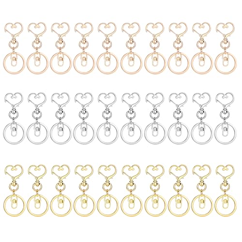 Schlüsselanhänger Karabiner Haken, 30 Stück Herz Metall Schlüsselbund Schlüsselringe Schlüsselclips Karabinerverschluss zum DIY Kreative Basteln, Schmuck, Handtaschen, Nähprojekte Schlüsselanhänger Karabiner Haken, 30 Stück Herz Metall Schlüsselbund Schlüsselringe Schlüsselclips Karabinerverschluss zum DIY Kreative Basteln, Schmuck, Handtaschen, Nähprojekte von Niboken