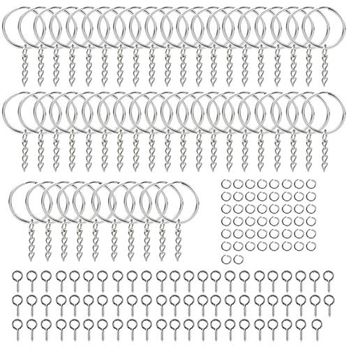 150 Stück Schlüsselring mit Kette Split Ringe Metall Schlüsselanhänger, Keychain Ring Selber Machen für Schmuckherstellung DIY 150 Stück Schlüsselring mit Kette Split Ringe Metall Schlüsselanhänger, Keychain Ring Selber Machen für Schmuckherstellung DIY von NiceLand