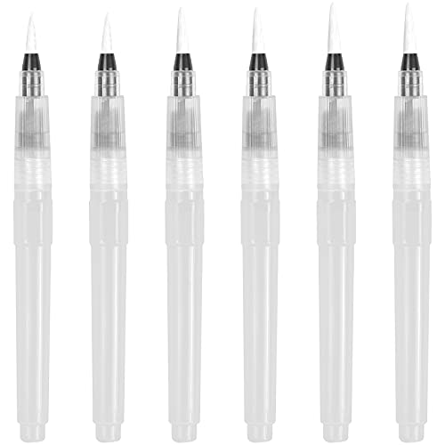 6 Stücke Aquarellpinsel, Watercolor Brush Pen mit Befüllbarer Wassertank, Wasserpinsel Stifte Pinsel Set für Aquarellfarben Kunst und Zeichnung (Verschiedene TIPP 6 Stücke Aquarellpinsel, Watercolor Brush Pen mit Befüllbarer Wassertank, Wasserpinsel Stifte Pinsel Set für Aquarellfarben Kunst und Zeichnung (Verschiedene TIPP von NiceLand
