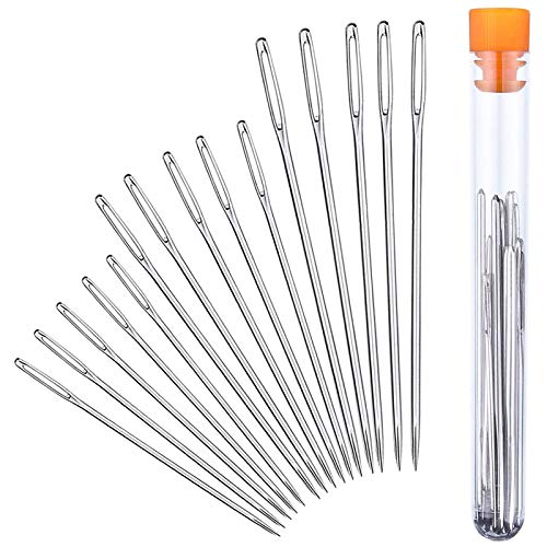 NiceLand 15Stk Großes Auge Nadeln Sticknadeln Nähnadeln Set Handnähnadeln Stahl Nähnadeln Stopfnadeln für Wolle NiceLand 15Stk Großes Auge Nadeln Sticknadeln Nähnadeln Set Handnähnadeln Stahl Nähnadeln Stopfnadeln für Wolle von NiceLand