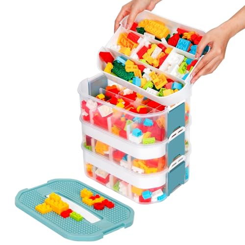 Aufbewahrungsbox für Kinder Aufbewahrung mit Deckel Kunststoff Bausteine Aufbewahrungsboxen Organizer 3 Stufen Stapelboxen Staubox Ordnungsboxen Trennbare Sortierbox Spielzeugkiste Kinderzimmer Box Aufbewahrungsbox für Kinder Aufbewahrung mit Deckel Kunststoff Bausteine Aufbewahrungsboxen Organizer 3 Stufen Stapelboxen Staubox Ordnungsboxen Trennbare Sortierbox Spielzeugkiste Kinderzimmer Box von Nicecastle