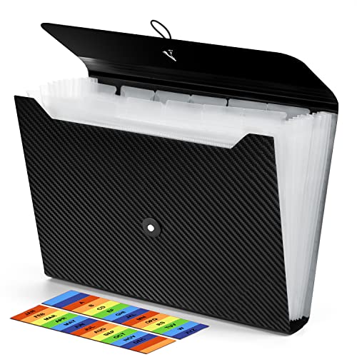 Fächermappe mit 13 Fächern, Akkordeon-Aktenordner, A4, Briefgröße, Dokumente, Quittungen, Organizer, Akkordeon-Aktenordner für Klassenzimmer, Zuhause, Büro und Reisen Fächermappe mit 13 Fächern, Akkordeon-Aktenordner, A4, Briefgröße, Dokumente, Quittungen, Organizer, Akkordeon-Aktenordner für Klassenzimmer, Zuhause, Büro und Reisen von Nicecho