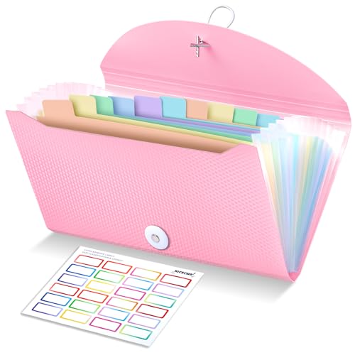 Nicecho Quittungsgutschein-Organizer, 13 Taschen, kleiner Akkordeon-Aktenordner mit Etiketten für Quittungskarten, Rechnungen, Business, Gutscheinaufbewahrung, Rosa Nicecho Quittungsgutschein-Organizer, 13 Taschen, kleiner Akkordeon-Aktenordner mit Etiketten für Quittungskarten, Rechnungen, Business, Gutscheinaufbewahrung, Rosa von Nicecho