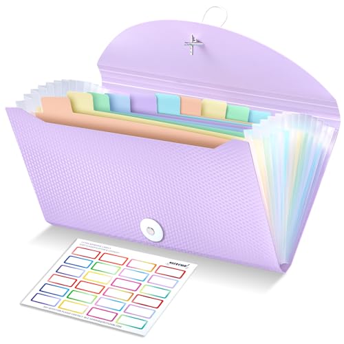 Nicecho Quittungsgutschein-Organizer, 13 Taschen, kleiner Akkordeon-Aktenordner mit Etiketten für Quittungskarten, Rechnungen, Business, Gutscheinaufbewahrung, Violett Nicecho Quittungsgutschein-Organizer, 13 Taschen, kleiner Akkordeon-Aktenordner mit Etiketten für Quittungskarten, Rechnungen, Business, Gutscheinaufbewahrung, Violett von Nicecho
