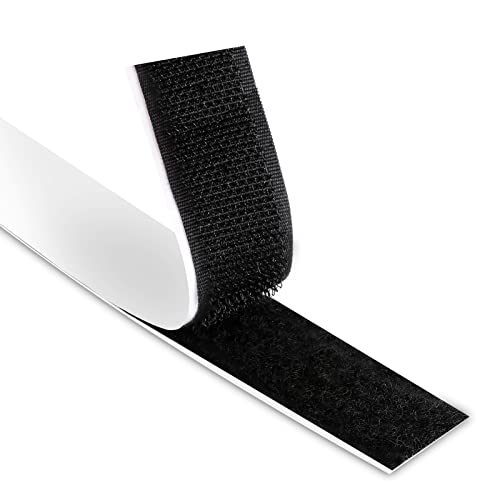 klettband selbstklebend, klettband selbstklebend extra stark, selbstklebendes Klettband, klett klebeband (1,5 m Haken + 1,5 m Schlaufe) Schwarz von Nicegoin
