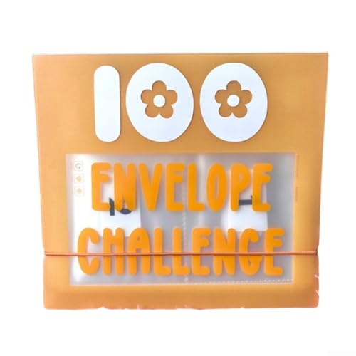 Niceminiwall 100 Umschläge Challenge Sparbinder mit 100 beschrifteten Fächern, wasserdichtes, transparentes PVC-Geldumschlagsystem für Budgetplanung und Geldsparen, organisiert (gelb) von Niceminiwall