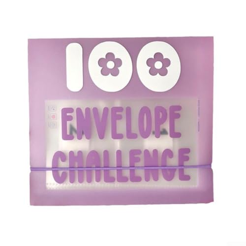 Niceminiwall 100 Umschläge mit 100 beschrifteten Fächern, wasserdichtes, transparentes PVC-Geldumschlagsystem für Budgetplanung und Geldsparen, organisiert (lila) von Niceminiwall