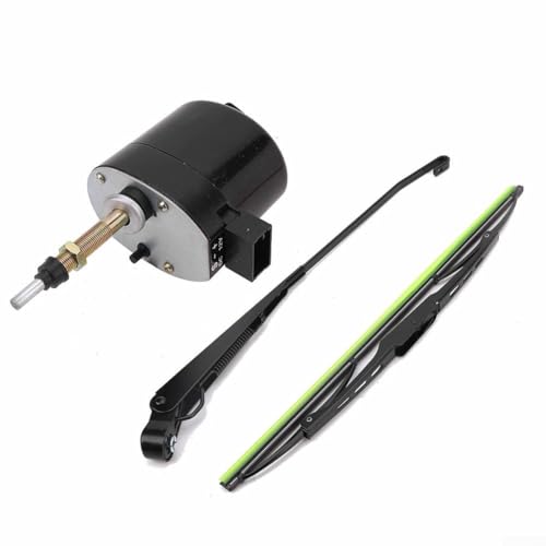 Niceminiwall 12 V Scheibenwischermotor mit 105 ° Wischbereich und 400 mm Flügeln für Traktor, Boot, Wohnmobil, Marine, landwirtschaftliche Fahrzeuge, Ersatz-Set (0) von Niceminiwall