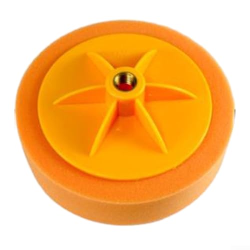 Niceminiwall 15,2 cm Schwamm-Polierpad für Polierer, grobes, mittelfeines Schaumstoffrad, 150 mm Polier- und Wachsscheibe für Auto-Schönheit, Spiegel-Finish, Metall, Holz und Stein (Orange) von Niceminiwall