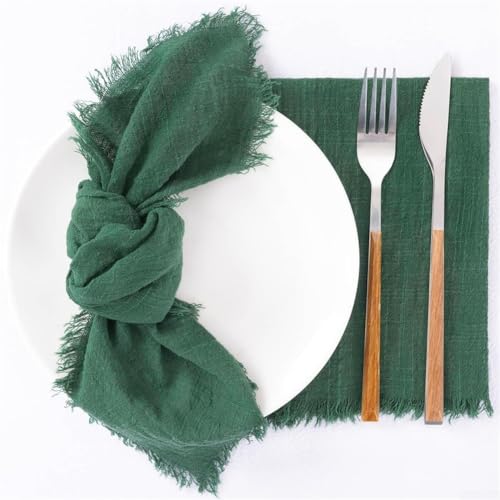 Niceminiwall Baumwoll-Leinen-Servietten mit Quastenrändern, waschbare Quasten-Servietten, 41,9 x 41,9 cm, für Hochzeit, Party, Abendessen, Event, Tischdecken (lila) von Niceminiwall