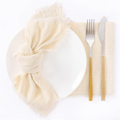 Niceminiwall Baumwoll-Leinen-Servietten mit Quastenrändern, waschbare Quasten-Servietten, 41,9 x 41,9 cm, für Hochzeit, Party, Abendessen, Event, Tischdecken (schwarz) von Niceminiwall