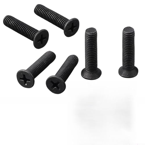 Niceminiwall Bohrfutterschaft-Adapter-Befestigungsschrauben, M5, M6, 25 mm, Metall links für Handgewindebefestigungen, kompatibel mit 2 Zoll UNF und 3/8 Zoll UNF-Elektrowerkzeug-Bohrern (M6 x 25 mm von Niceminiwall