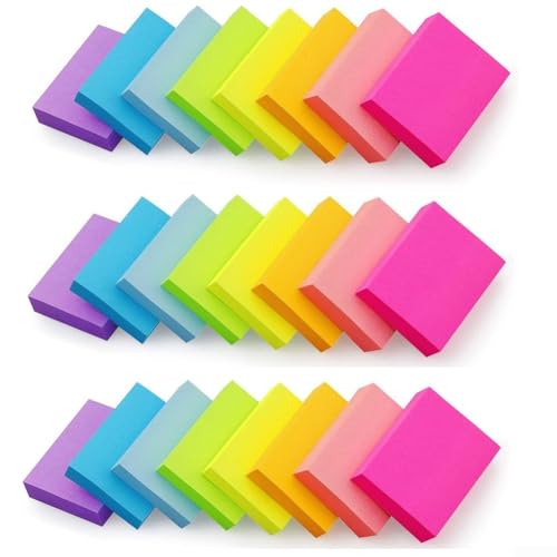 Niceminiwall Bunte rechteckige Haftnotizen, 24 Blöcke, selbstklebend, 51 x 38 mm, 75 Blatt/Block, für Büro, Schule, Zuhause, Lesen, Schreiben, Lernen Niceminiwall Bunte rechteckige Haftnotizen, 24 Blöcke, selbstklebend, 51 x 38 mm, 75 Blatt/Block, für Büro, Schule, Zuhause, Lesen, Schreiben, Lernen von Niceminiwall