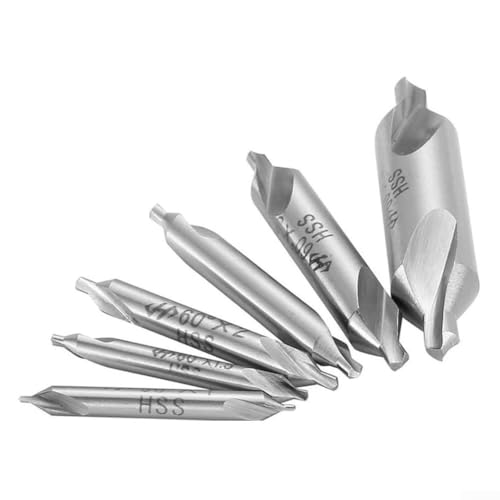 Niceminiwall Doppelendiges Zentrierbohrer-Set, 60-Grad-Drehmaschine, kombinierte Spotting- und Senkwerkzeug-Bits für Metallbearbeitung, Pilotlochbohren und Niceminiwall Doppelendiges Zentrierbohrer-Set, 60-Grad-Drehmaschine, kombinierte Spotting- und Senkwerkzeug-Bits für Metallbearbeitung, Pilotlochbohren und von Niceminiwall