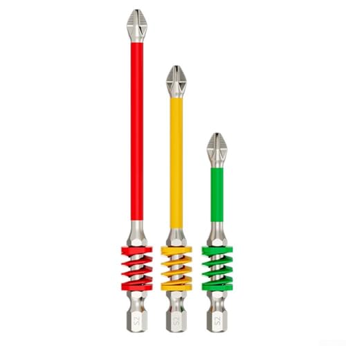 Niceminiwall Feder-Bit-Set mit rutschfestem Griff für Elektroschrauber und Bohrer, 6,35 mm Sechskantschaft, Hartmetallmaterial in Niceminiwall Feder-Bit-Set mit rutschfestem Griff für Elektroschrauber und Bohrer, 6,35 mm Sechskantschaft, Hartmetallmaterial in von Niceminiwall