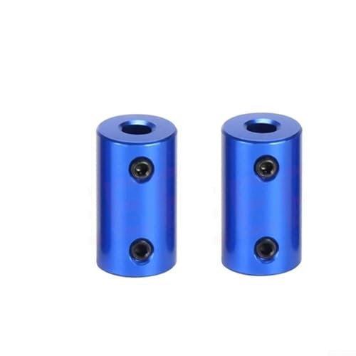 Niceminiwall Flexible Wellenkupplung aus Aluminium, 5 mm - 8 mm Bohrung für Schrittmotor, Anschlusshülse mit Maschinenschrauben, blaue Legierungskupplung für (2 Stück 5–8 mm) von Niceminiwall