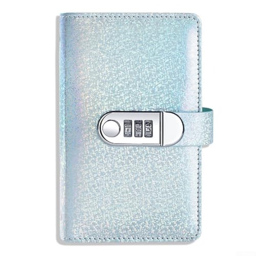 Niceminiwall Notizbuch mit Passwortsperre aus PU-Leder, mit großen Fächern für Geldscheine und Quittungen, sicheres Bargeld, Budget-Organizer, Aufbewahrungsbuch (blau) von Niceminiwall