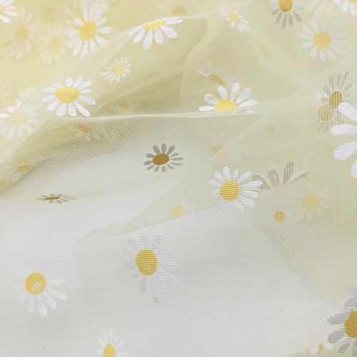 Niceminiwall Spitzenstoff mit Blumenstickerei, Gänseblümchenmuster, Tüll-Mesh-Material für DIY-Brautkleid, Kleider, Vorhänge, dekoratives Handwerk, Nähen, weich, leicht, Nr. 0 Niceminiwall Spitzenstoff mit Blumenstickerei, Gänseblümchenmuster, Tüll-Mesh-Material für DIY-Brautkleid, Kleider, Vorhänge, dekoratives Handwerk, Nähen, weich, leicht, Nr. 0 von Niceminiwall